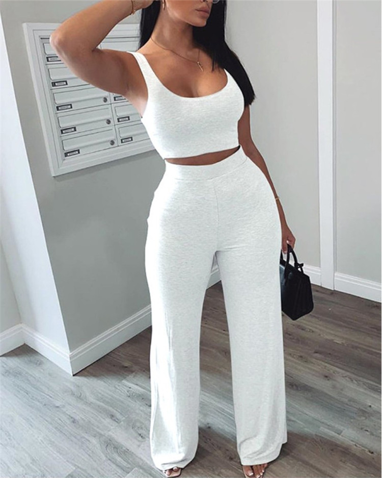 2 piece high outlet waist pants set