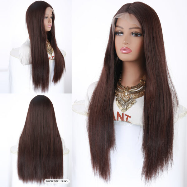 Natural fashion front lace wig, any skin colour, change hairstyle, straight hair 3