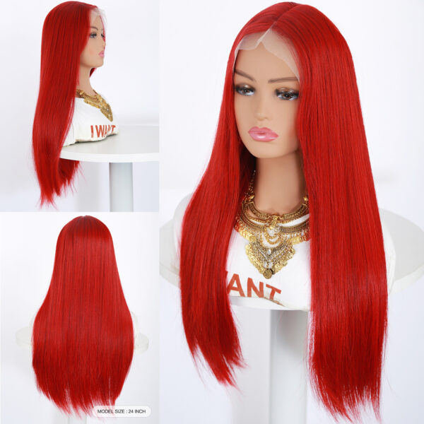 Natural fashion front lace wig burgendy