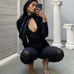 Leopard print sheer see-through women jumpsuit