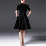 Classic Hepburn style midi little black dress