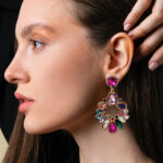 Trendy women's colourful earrings