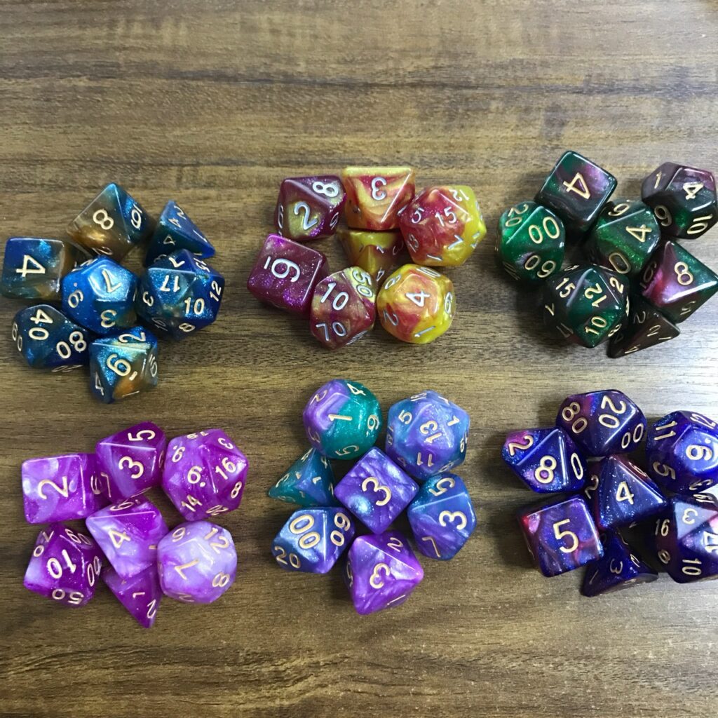 Dice DND new starry mixed doublecolour star dice Lunathi