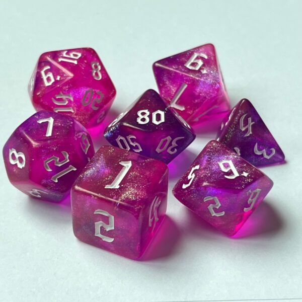 Dice new fonts rose red + purple