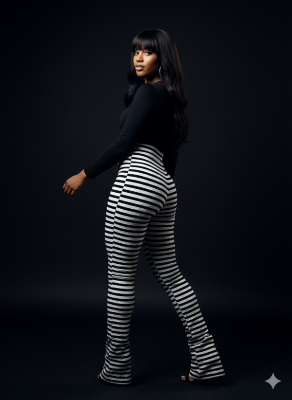 Zelia Textured Striped Stacked Pants 4 Zelia Textured Striped Stacked Pants 4